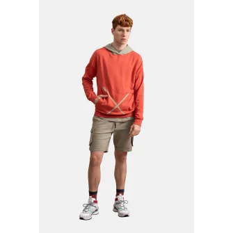KAFT, Hanorac unisex cu buzunar kangaroo, Corai, Grej, S
