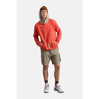 KAFT, Hanorac unisex cu buzunar kangaroo, Corai, Grej, S