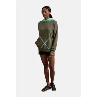 KAFT, Hanorac unisex cu model colorblock, Albastru aquamarin, Verde militar, 2XL