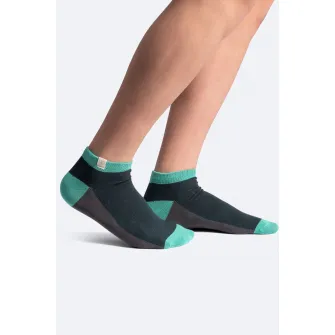 KAFT, Set de sosete unisex pana la glezna - 2 perechi, Gri, Turcoaz, S