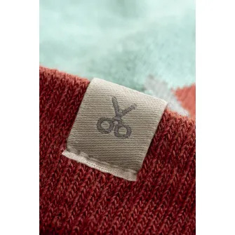 KAFT, Sosete unisex din amestec de bumbac cu model colorblock, Albastru aquamarin, Caramiziu, M