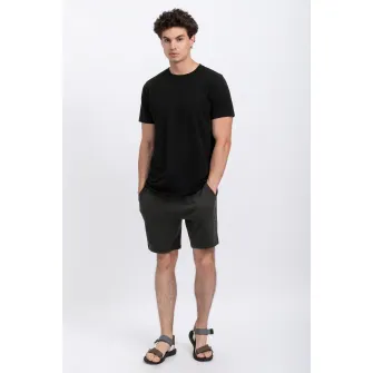 KAFT, Tricou unisex cu decolteu la baza gatului, Negru, XS