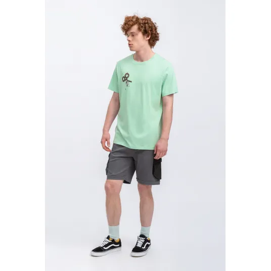 KAFT, Tricou unisex cu decolteu la baza gatului T-Storya, Verde menta, 2XL