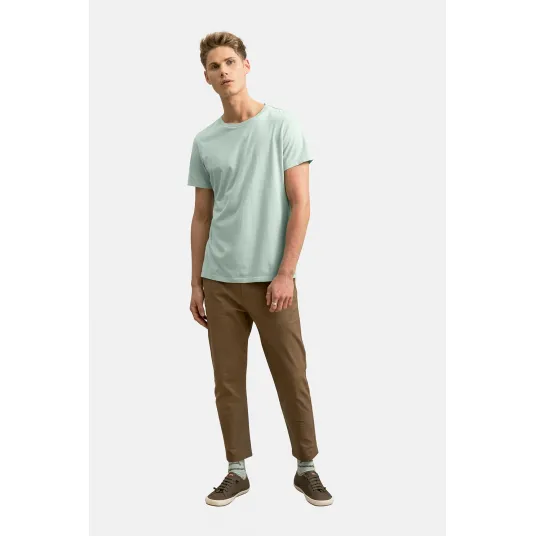 KAFT, Tricou unisex cu decolteu la baza gatului, Verde menta, S