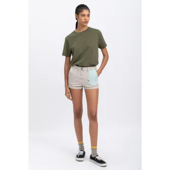 KAFT, Tricou unisex cu decolteu la baza gatului, Verde militar, 2XL
