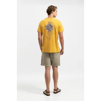 KAFT, Tricou unisex de bumbac cu imprimeu grafic, Galben sofran, M