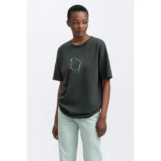 KAFT, Tricou unisex lejer cu maneci cazute, Verde padure, S