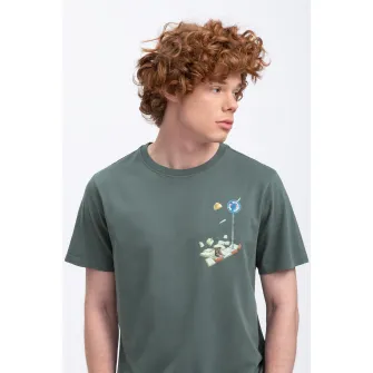KAFT, Tricou unisex regular fit cu imprimeu grafic, Gri carbune, M
