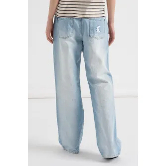 Karl Kani, Blugi relaxed fit cu aspect decolorat, Albastru deschis, 27