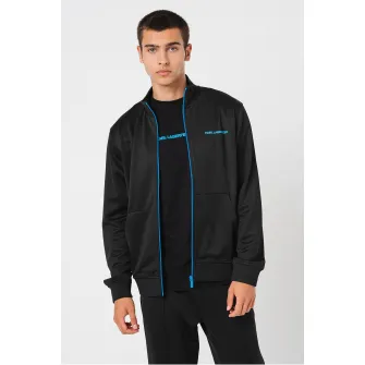 Karl Lagerfeld, Bluza de trening cu buzunare oblice, Negru, S