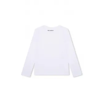 KARL LAGERFELD KIDS, Bluza cu logo, Alb, Negru stins, 162 CM