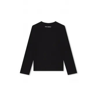 KARL LAGERFELD KIDS, Bluza cu logo, Negru, Alb, 162 CM