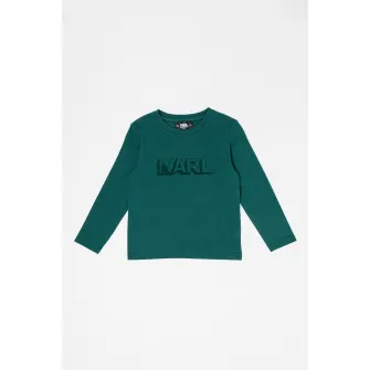 KARL LAGERFELD KIDS, Bluza de trening cu imprimeu logo, Verde, 108 CM