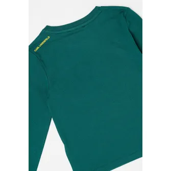 KARL LAGERFELD KIDS, Bluza de trening cu imprimeu logo, Verde, 108 CM
