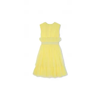 KARL LAGERFELD KIDS, Rochie evazata cu aplicatii cu tul, Galben, 162 CM