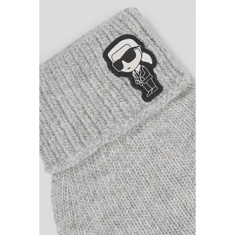 Karl Lagerfeld, Manusi cu logo Ikonik, Gri deschis, 20 CM