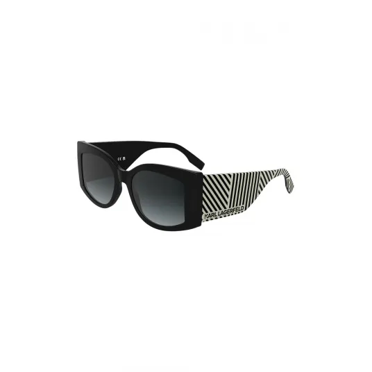 Karl Lagerfeld, Ochelari de soare butterfly cu logo, Negru, Alb murdar