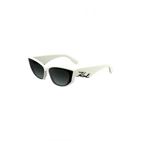 Karl Lagerfeld, Ochelari de soare cat-eye, Alb fildes, Negru, 64-14-140