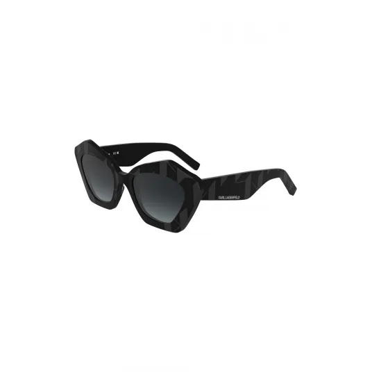 Karl Lagerfeld, Ochelari de soare cat-eye cu lentile in degrade, Negru