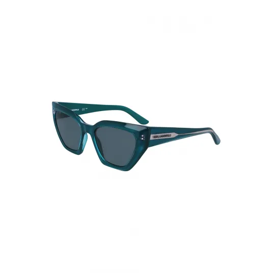 Karl Lagerfeld, Ochelari de soare cat-eye cu logo, Albastru petrol, 54-19-140