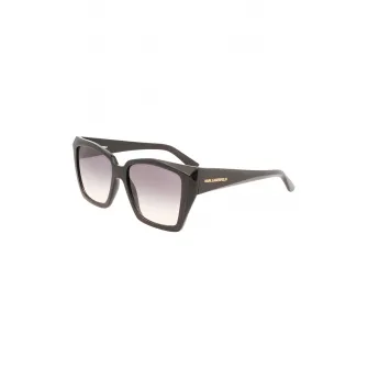 Karl Lagerfeld, Ochelari de soare patrati cu detalii logo, Negru, 55-16-145 Standard