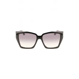 Karl Lagerfeld, Ochelari de soare patrati cu detalii logo, Negru, 55-16-145 Standard