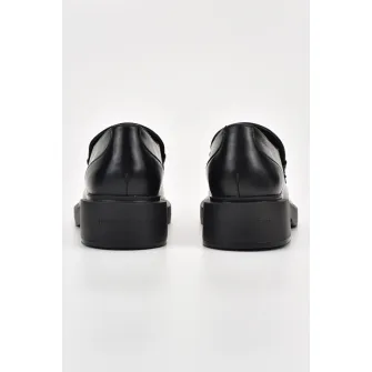 Karl Lagerfeld, Pantofi loafer din piele cu detalii logo, Negru, 37