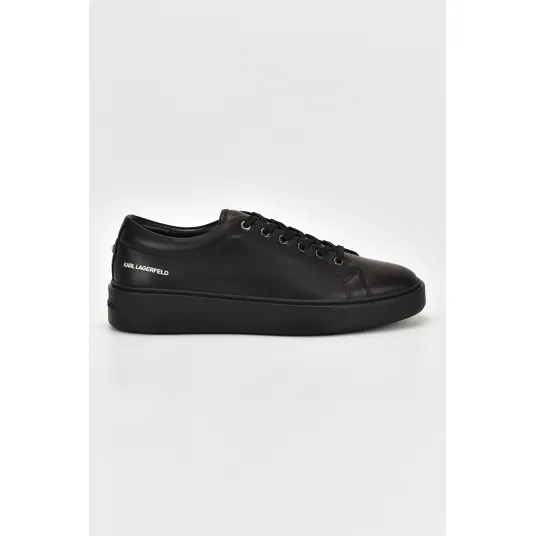 Karl Lagerfeld, Pantofi sport de piele cu logo, Negru, 40