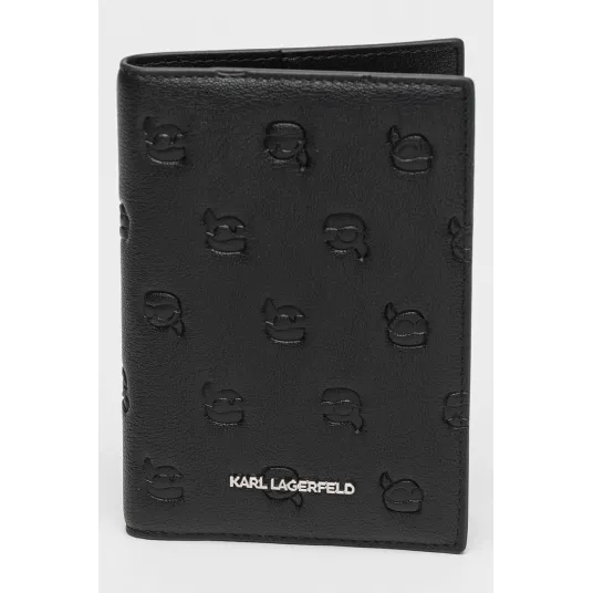 Karl Lagerfeld, Portofel pliabil de piele ecologica Ikon, Negru