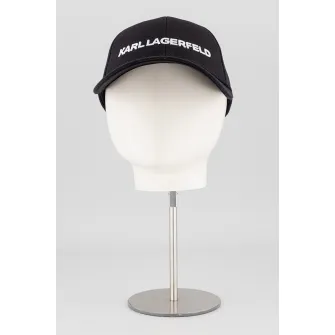 Karl Lagerfeld, Sapca ajustabila cu logo Essential, Negru, Alb optic