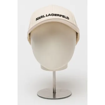 Karl Lagerfeld, Sapca ajustabila cu logo Essential, Negru, Bej deschis