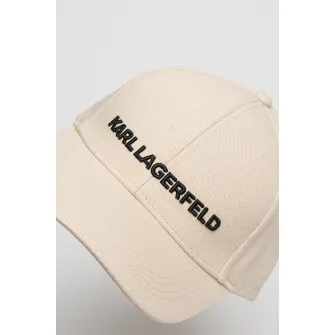 Karl Lagerfeld, Sapca ajustabila cu logo Essential, Negru, Bej deschis