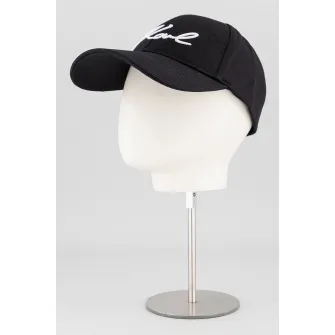 Karl Lagerfeld, Sapca cu logo Signature, Negru, Alb optic