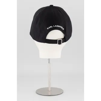 Karl Lagerfeld, Sapca cu logo Signature, Negru, Alb optic