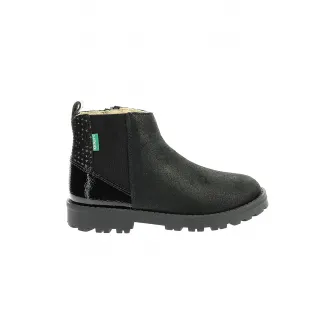 Kickers kids, Ghete de piele, Negru, 24 EU