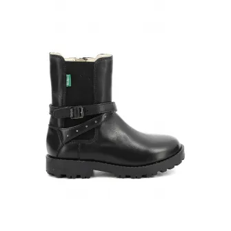 Kickers kids, Ghete de piele, Negru, 24 EU