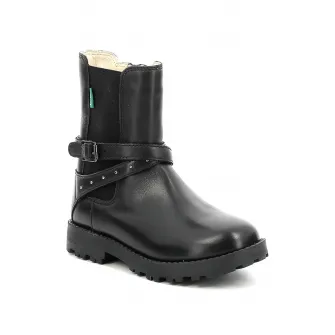 Kickers kids, Ghete de piele, Negru, 24 EU