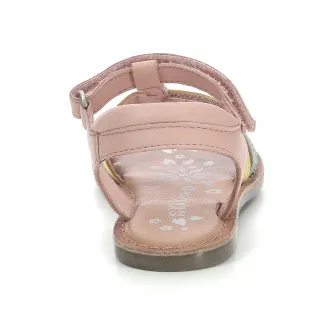 Kickers kids, Sandale de piele cu velcro, Galben, Albastru glaciar, Roz pal, 25 EU