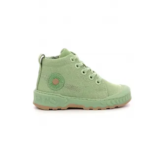 Kickers kids, Tenisi textili cu fermoar, Verde pal, 30 EU