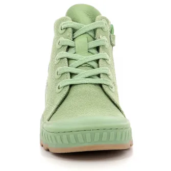 Kickers kids, Tenisi textili cu fermoar, Verde pal, 30 EU