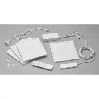 Kit 4 panouri luminoase modulare WOFI Germany, LED RGBW cu Telecomanda, Dimabile, 4 programe de schimbare a culorilor, include alimentare