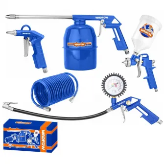 Kit 5 accesorii de vopsit pentru compresor Wadfow WAX1505, 16 mm diametru duza, 3-4 bar presiune lucru, 5 m furtun aer