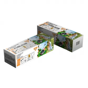 Kit accesorii masina de tuns gazon Ruris RX300S/331S, cutit functie mulching, curea, filtru aer, bujie, kit surub