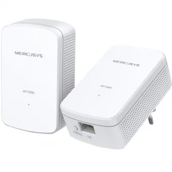 Mercusys MP500 Powerline Adapter Kit AV1000 Gigabit KIT with HomePlug AV2, Gigabit Ethernet Port, Plug Play, передача до 300 метров по электрической цепи