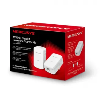Mercusys MP500 Powerline Adapter Kit AV1000 Gigabit KIT with HomePlug AV2, Gigabit Ethernet Port, Plug Play, передача до 300 метров по электрической цепи