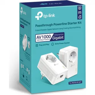 Kit Adaptor Powerline Tp-Link TL-PA7017P KIT, AV1000 Gigabit