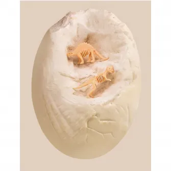 Kit arheologie Mappy Dinosaur Eggs, cu 12 dinozauri si accesorii specifice excavarii