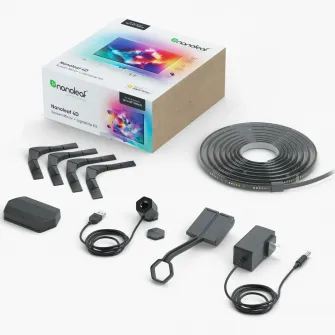 Kit Banda LED RGBIC inteligenta pentru TV/Monitor Nanoleaf 4D + TV Screen Mirror (camera), Wi-Fi, 275lm/m, up to 85/216cm, control vocal, 5.2m