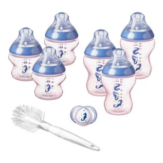 Kit biberoane nou nascut, ONL fete Tommee Tippee, + 0 luni, Calut de Mare Albastru