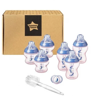 Kit biberoane nou nascut, ONL fete Tommee Tippee, + 0 luni, Calut de Mare Albastru